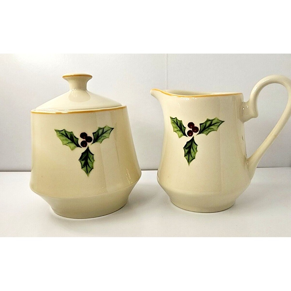 Merry Brite Holiday Home Collection Sugar and Creamer Christmas Original Box
